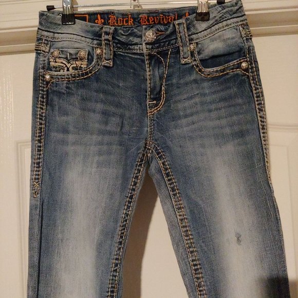 Rock Revival Boris Midrise Straight Leg Denim Jeans 26 - Picture 2 of 16